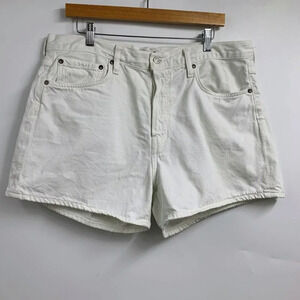 AGOLDE Women's Parker Dough White‎ Button Fly Loose Fit Shorts Size 32